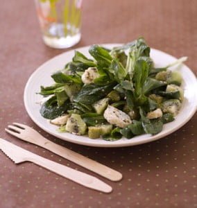 Salade de mâche kiwi chèvre et gomasio – faites le plein d’omega 3 !