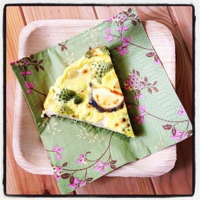 Clafoutis de chou romanesco au poulet et fromage de chèvre