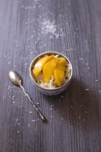 Sticky rice pudding coco passion mangue