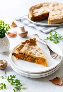 Délicieuse tourte potimarron champignons