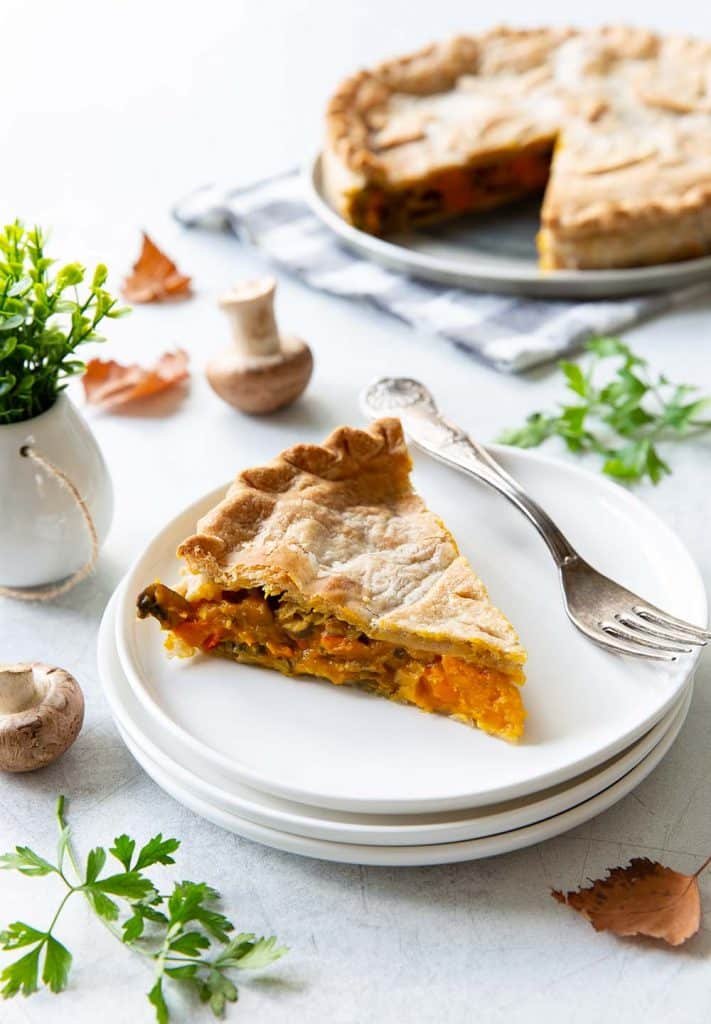 Photo de la recette : Délicieuse tourte potimarron champignons