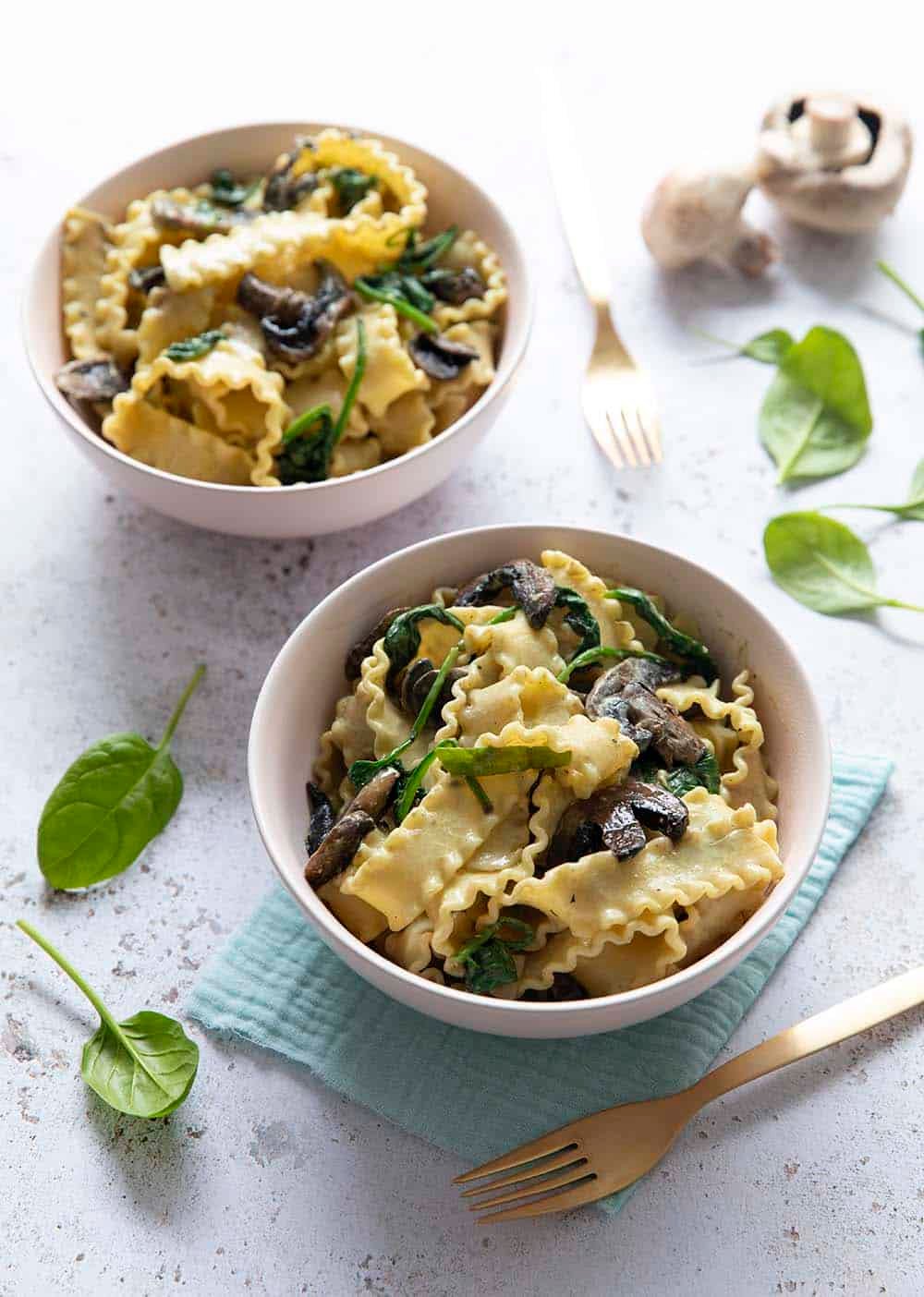 Plat cuisiné à la crème et champignons farfalles MARIE