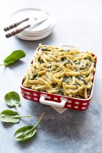 Gratin de macaronis aux épinards