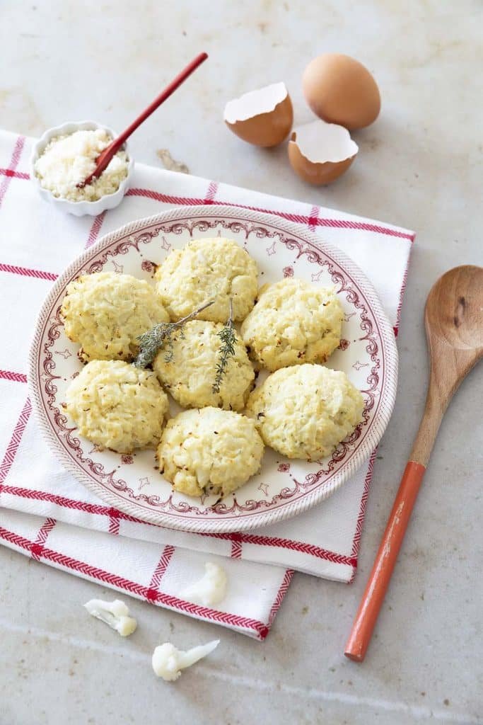 Photo de la recette : Galettes de chou-fleur au parmesan et au thym