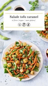 Recette Salade printanière tofu caramélisé au sirop d'érable, carottes et fèves